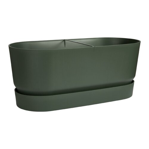 Elho greenville terrace trough 60 wheels leaf green - afbeelding 1