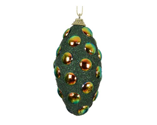 Kerstbal ovaal foam 8 cm dennengroen