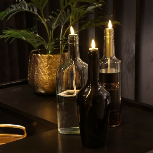 Led fles kaars vlam Lyon D 2,2 cm H 10 cm goud - afbeelding 2