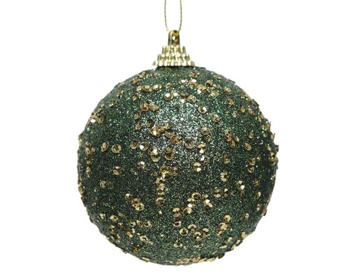 Foam kerstbal met hanger dennengroen 8 cm
