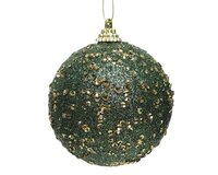 Foam kerstbal met hanger dennengroen 8 cm