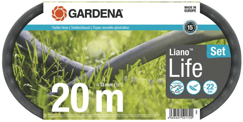 GARDENA Liano™ Life 18450-20 Textielslangset 20 m 1-2 inch 1 stuk(s)