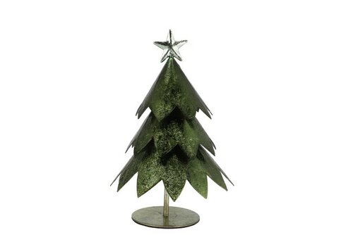 Scottish kerstboom donker groen ijzer 18 cm