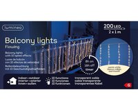 Gordijn led verlichting 220 lamps warm wit - afbeelding 3