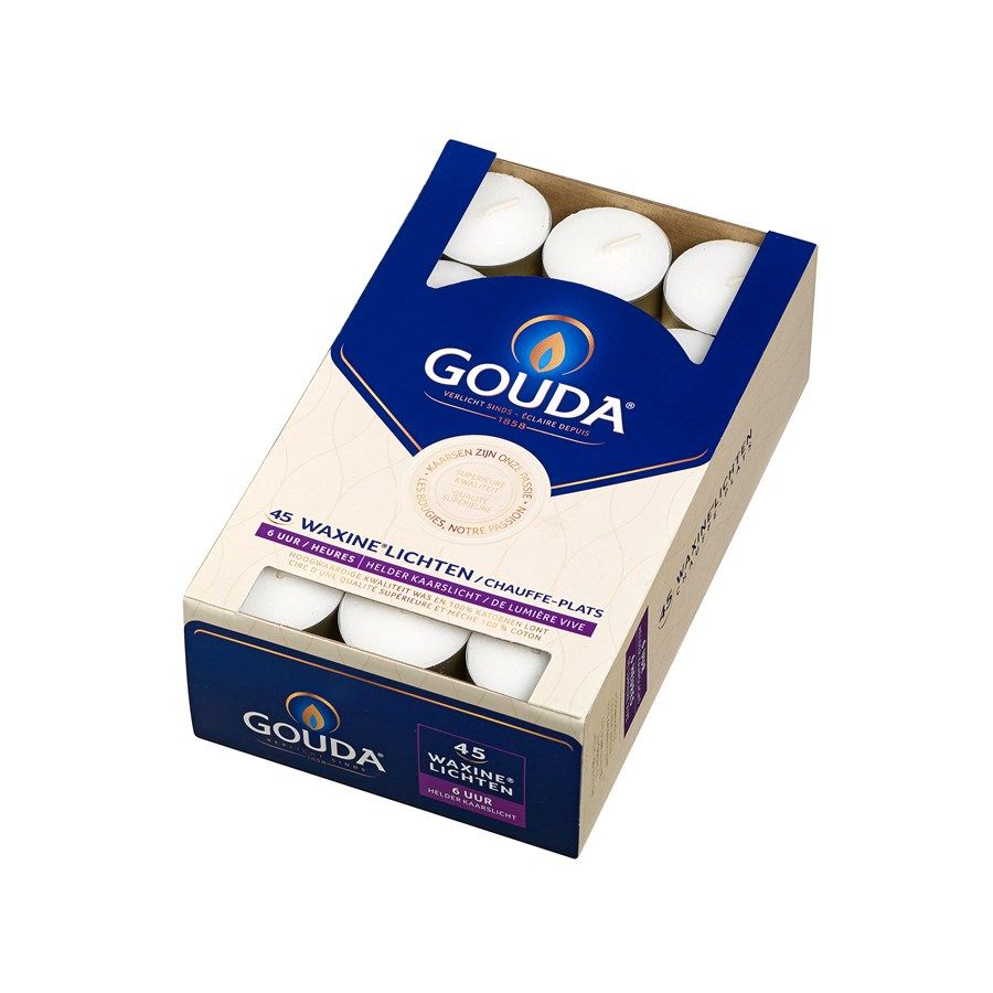 Gouda Theelichten Wit 45 Stuks huismerk kopen in de aanbieding