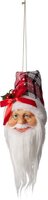 Kersthanger kerstman muts geruit mix 35 cm