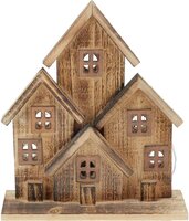 Decoratieve huisjes met led 27 cm - afbeelding 2