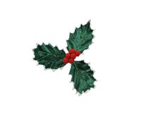 Hulst op clip fluweel 17 cm groen