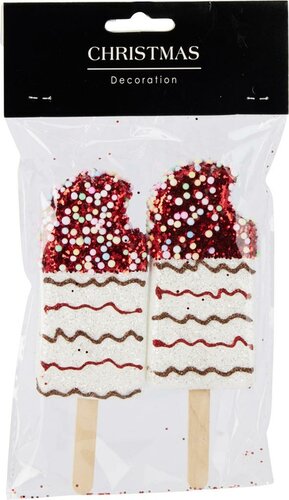 Kersthanger ijsjes 14 cm golven