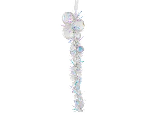 Kersthanger ijspegel acryl 17 cm iris