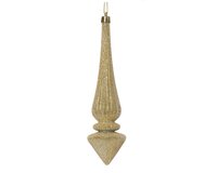 Kersthanger ijspegel punt polystyreen goud 19 cm