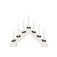 Houten kerstkandelaar 38 x 30 cm wit - afbeelding 2