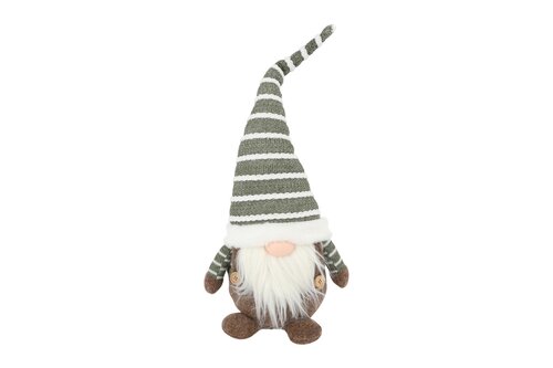 Kabouter Alwin stof 51 cm groen / wit