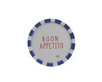 Kaemingk Decobord buon appetito D 32 cm blauw