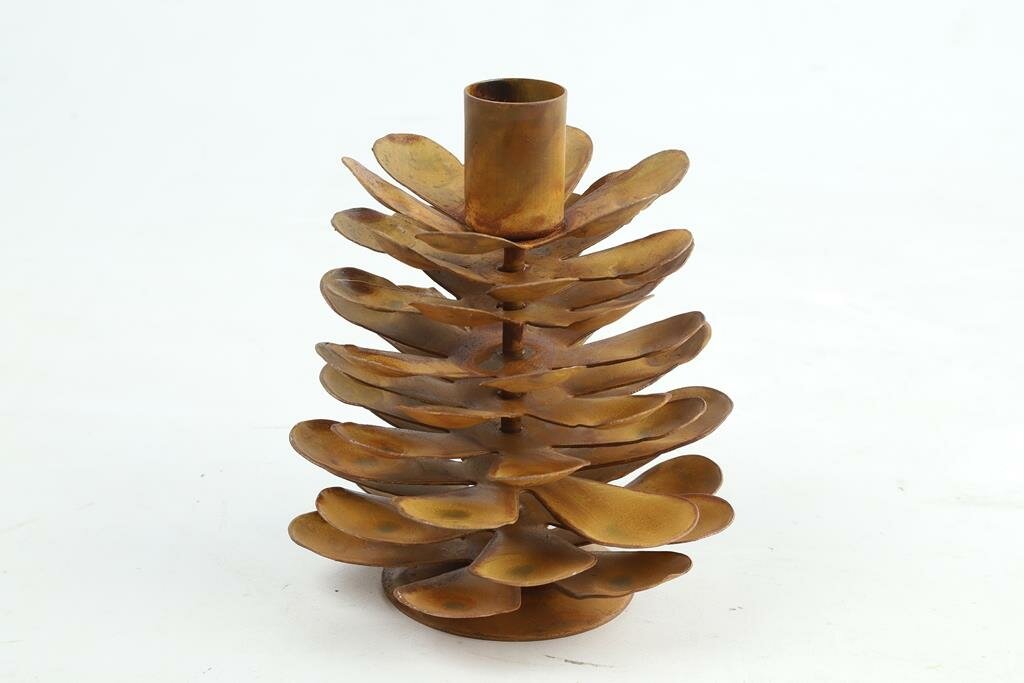 Kandelaar dennenappel 13 cm roest