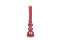 Countryfield kandelaar en ledkaars D 7,5 x H 28 cm roze