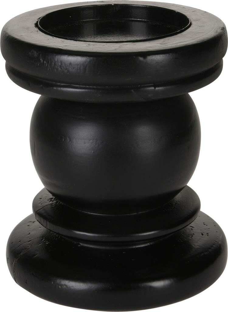 Kandelaar hout zwart 14 cm