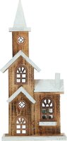 Decoratie kerk met led 41 cm - afbeelding 2
