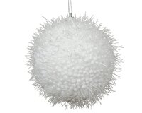 Kerstbal foam 10 cm winter wit