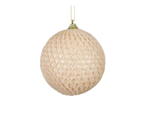 Kerstbal foam 8 cm glans creme
