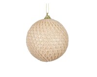 Kerstbal foam 8 cm glans creme