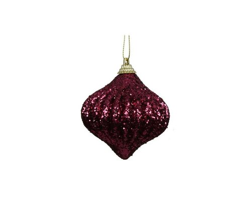 Kerstbal foam ui 8 cm donker roze