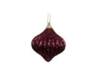 Kerstbal foam ui 8 cm donker roze