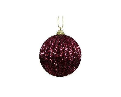 Kerstbal foam bal 8 cm donker roze