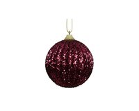 Kerstbal foam bal 8 cm donker roze