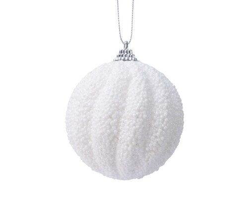 Kerstbal foam 8 cm winterwit