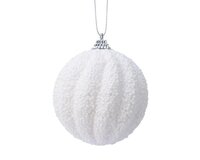 Kerstbal foam 8 cm winterwit