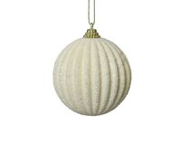 Kerstbal foam 8 cm wolwit recht