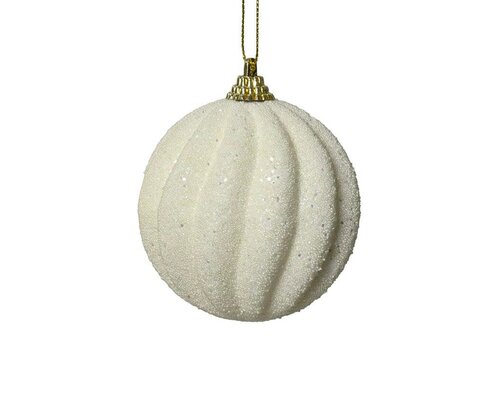 Kerstbal foam 8 cm wolwit golf