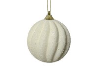 Kerstbal foam 8 cm wolwit golf