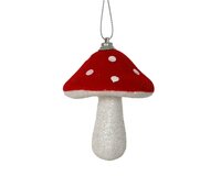 Kersthanger paddenstoel foam 8cm 4 stuks - afbeelding 1