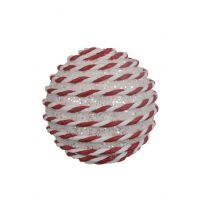 Kerstbal foam swirl 8 cm wit / rood