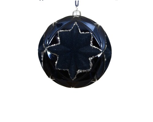 Kerstbal 10 cm donker blauw