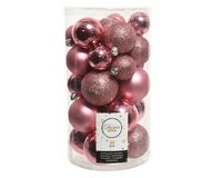 30 onbreekbare kerstballen mixkoker lippenstift roze