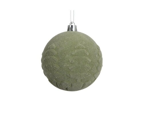 Kerstbal kunststof 8 cm donker groen