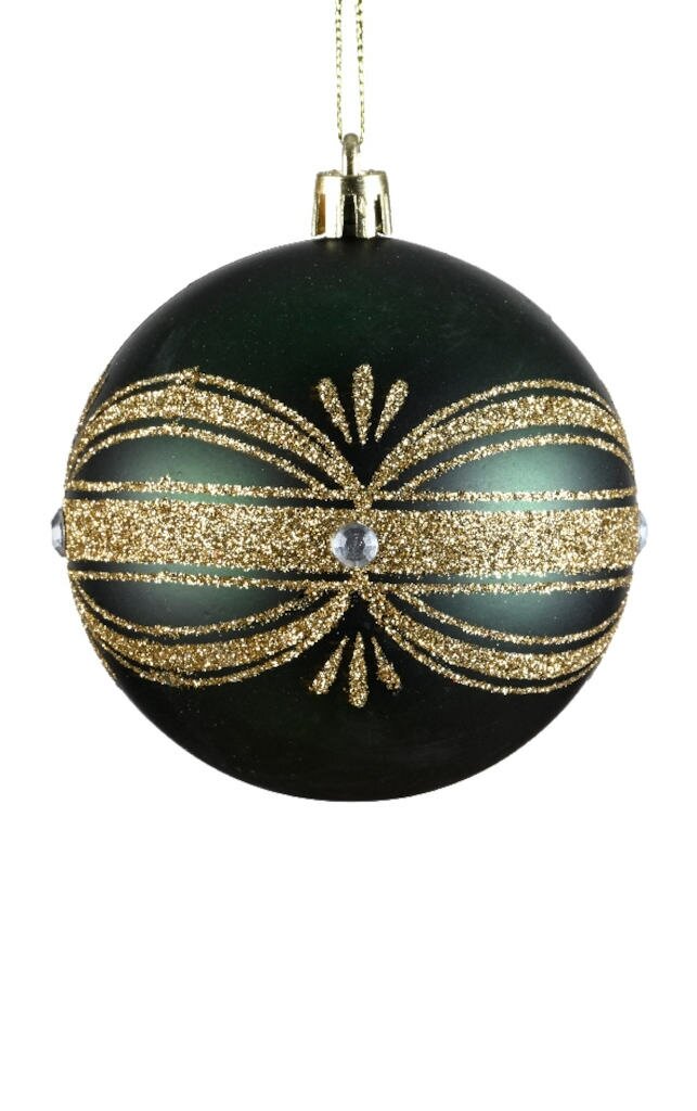 Kerstbal plastic 8 cm dennen groen mat