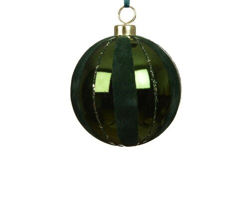 Kerstbal kunststof 8 cm dennengroen recht
