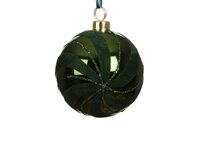 Kerstbal kunststof 8 cm dennengroen gebogen