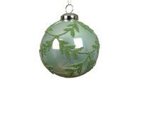 Kerstbal kunststof 8 cm mintgroen gebogen
