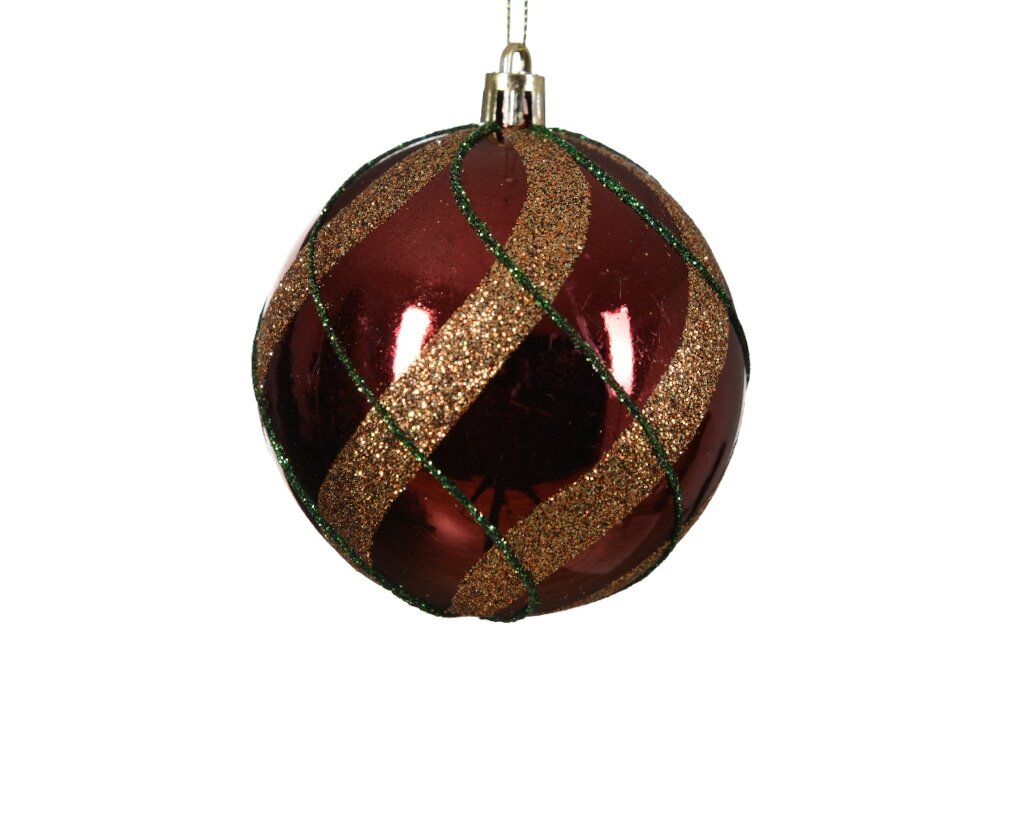 Kerstbal plastic 8 cm ossenbloed glans