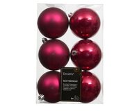 6 onbreekbare kerstballen festive pink 8 cm