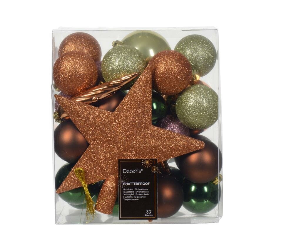 Kerstballen mix box met piek forest mix