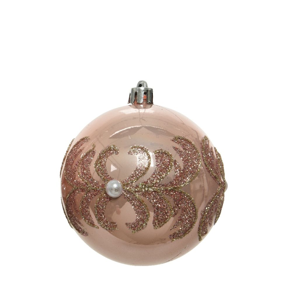 Kerstbal poeder roze 8 cm