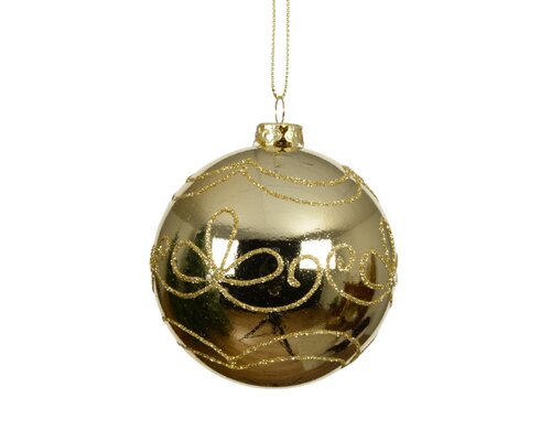 Kerstbal 8 cm licht goud