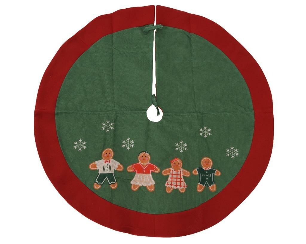 Kerstboomrok fluweel 90 cm groen / rood