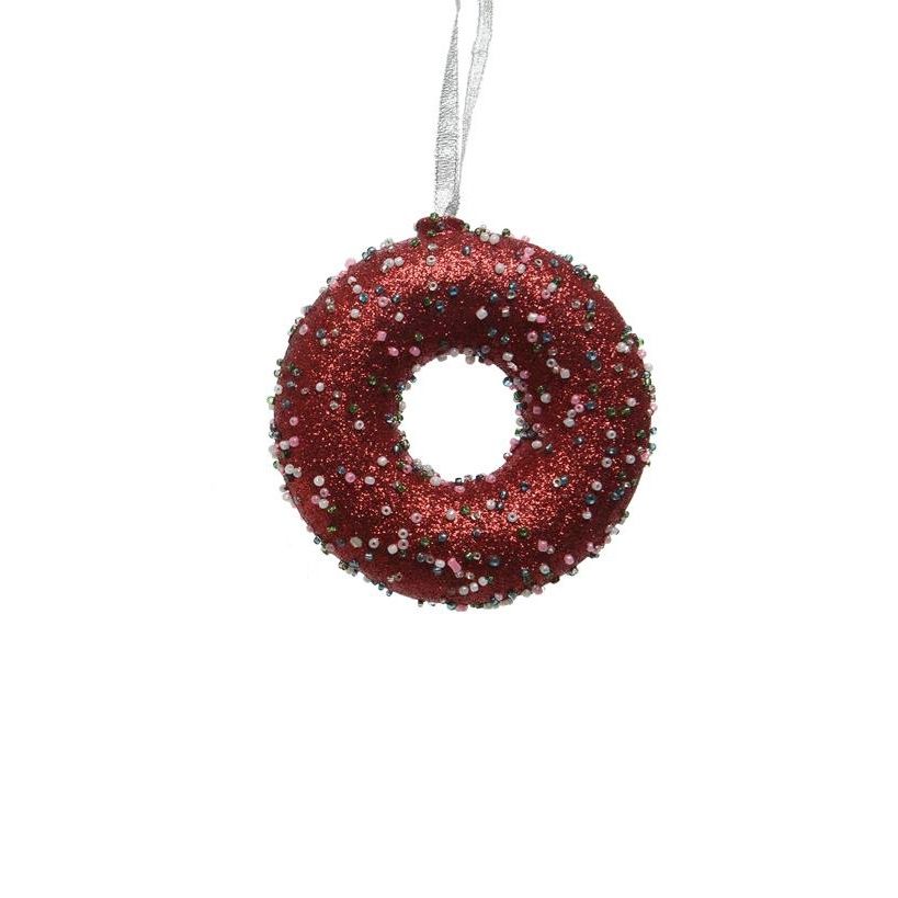 Kersthanger donut rood